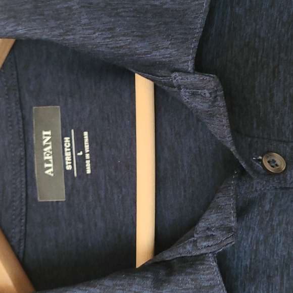 Alfani Dark Blue Polo Shirt Size Large - Picture 2 of 7